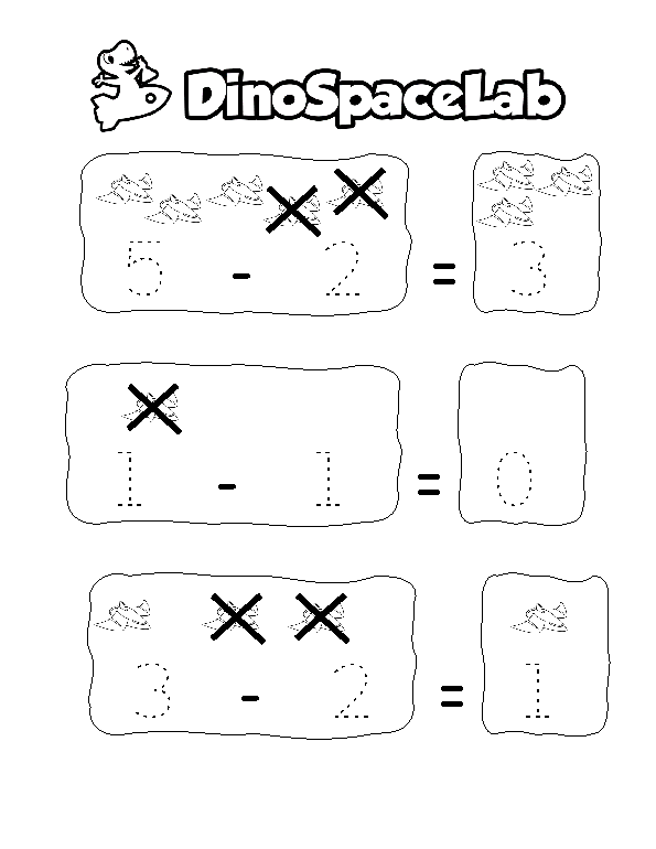 Subtraction 1-5 3 Preschool Worksheet