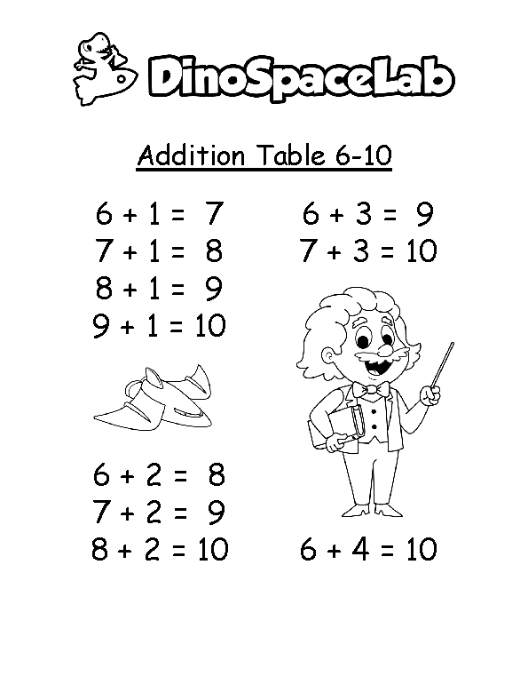 Addition 6-10 2 Preschool Worksheet